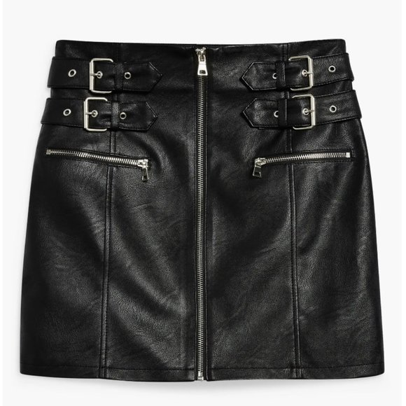 Topshop Dresses & Skirts - Topshop Motto Black Faux Leather Skirt Size US 8 (Euro 40)